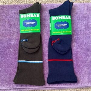 Bombas Men’s XL Everyday Midwt Compression Socks 15-20mmHg NWT 2 pair Navy Olive